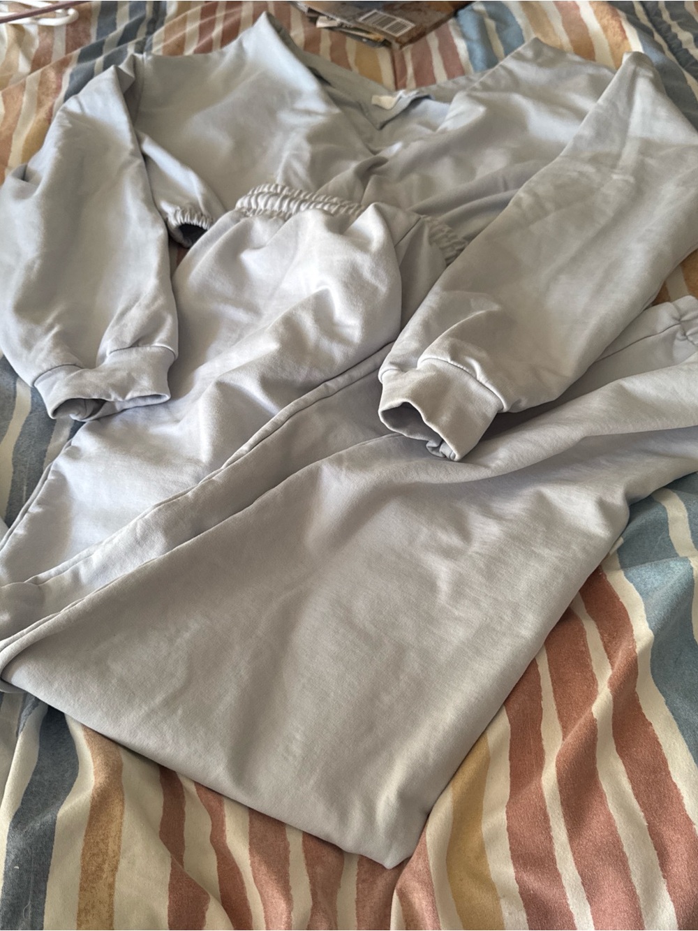 Meshki Light Blue Sweatpants & Cropped Top Set